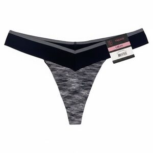 Black and Gray Women's Thong Panties